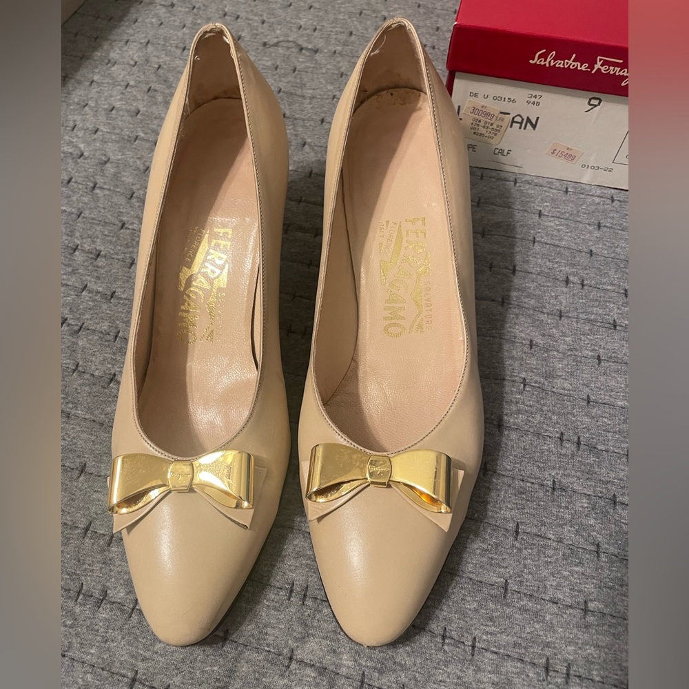Salvatore Ferragamo Tan Heels